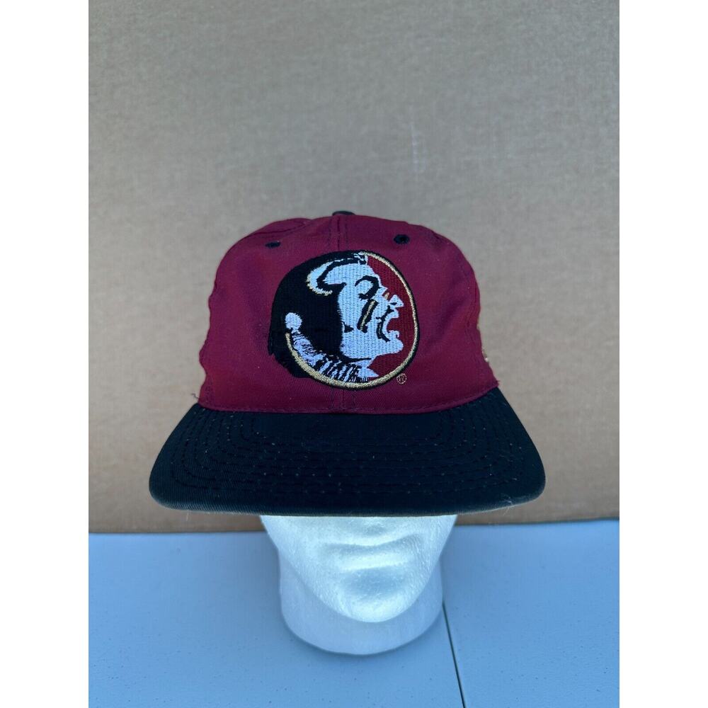 VINTAGE Florida Seminoles FSU THE GAME Hat Mens 7 3/8 Red Maroon Fitted W/ Pin * - Picture 2 of 10